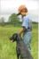 Nick Pelfresne and Atti at a hunt test.