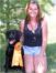 Janet Pelfresne and Teal with an award in Ohio.